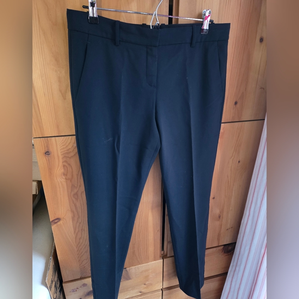 Theory Women's Black Wool Straight Leg Dress Pants Size 10